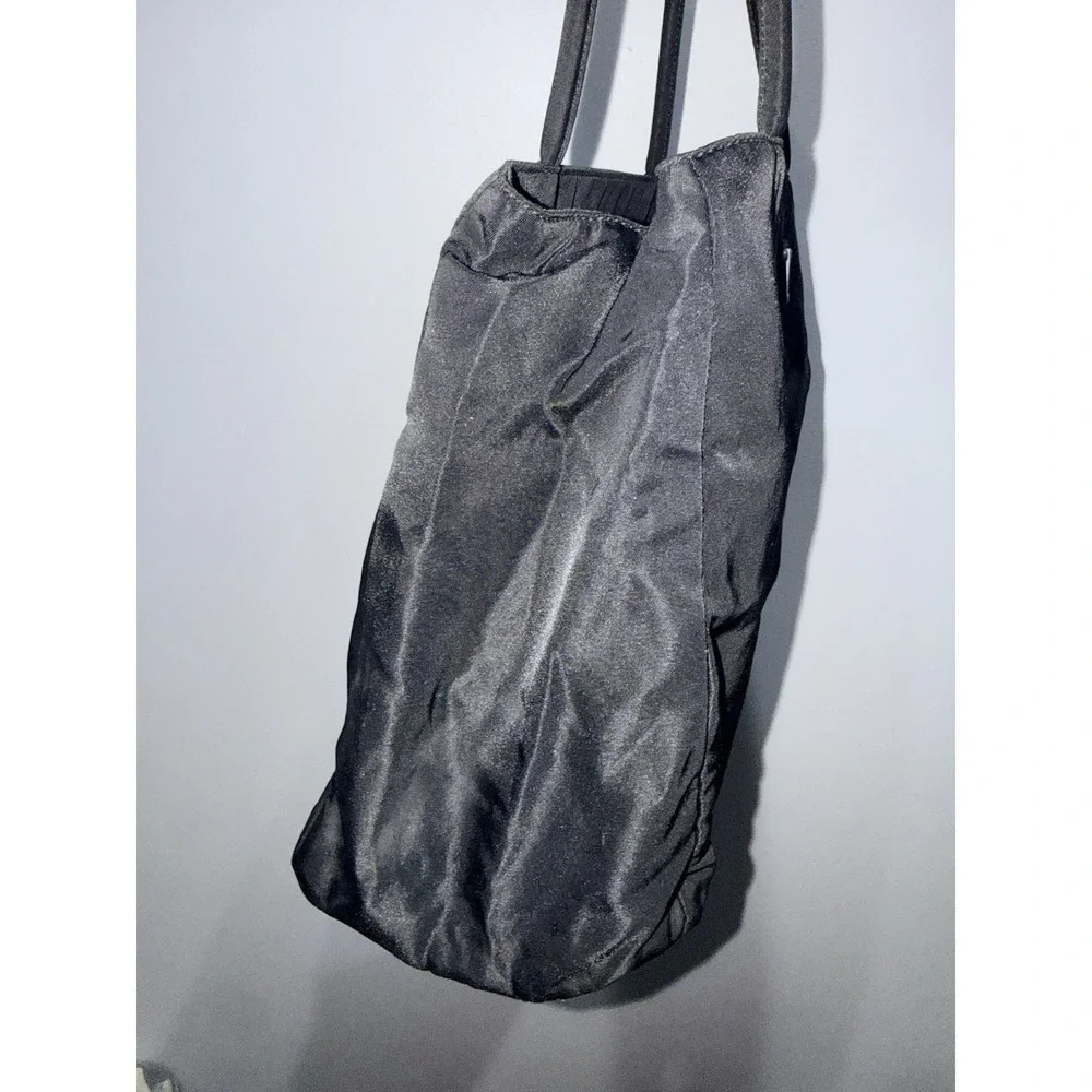 PRADA Tote Bag Black Nylon Unisex Y2K Vintage S - Picture 6 of 16